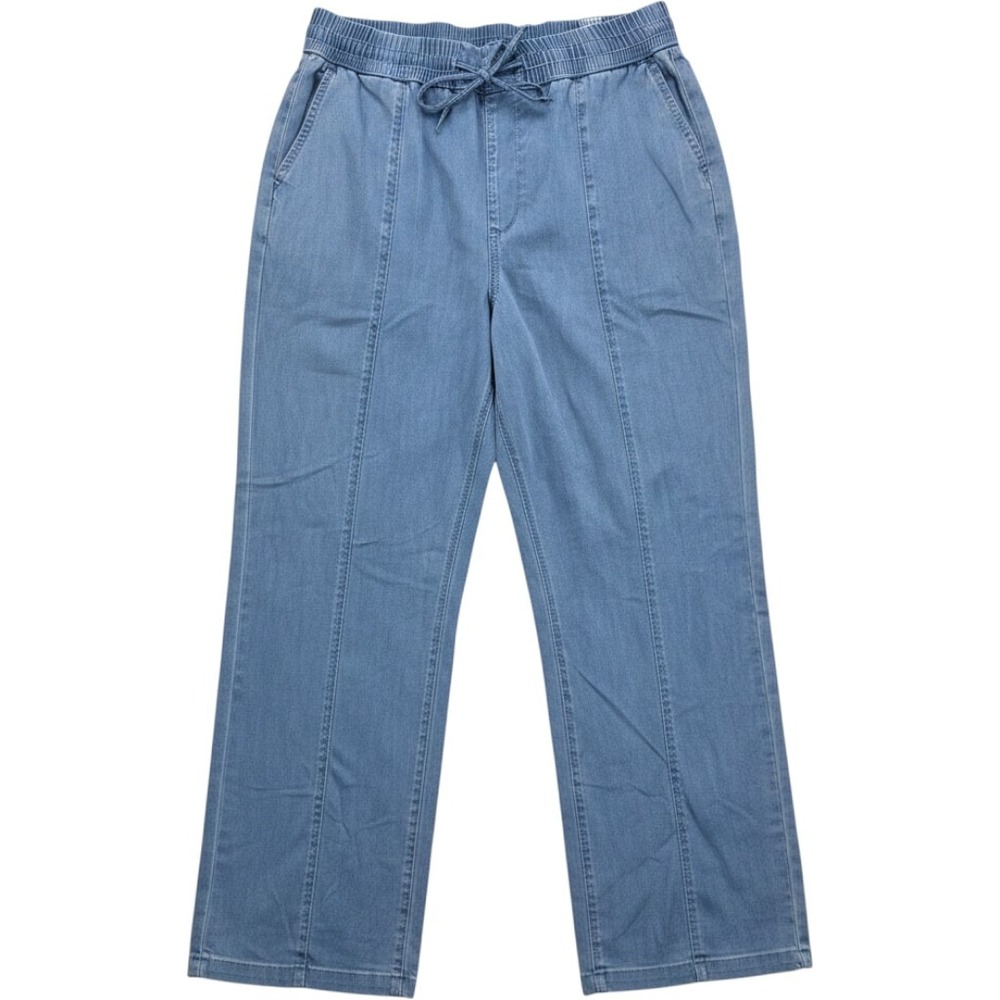 Mica Los Angeles High Rise Wide Leg Jogger Light Wash Denim Pants Large NEW